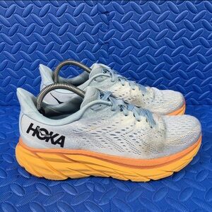 Hoka One One Clifton 8 Womens Running Shoes Blue Athletic Sneakers Size 9.5B